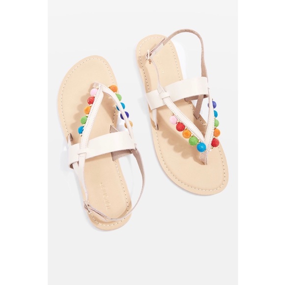 Topshop Shoes - Top Shop Hippie Pom Pom Sandal